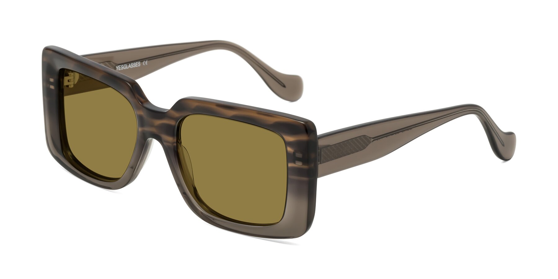 Angle of Bahia in Gray Striped with Brown Polarized Lenses