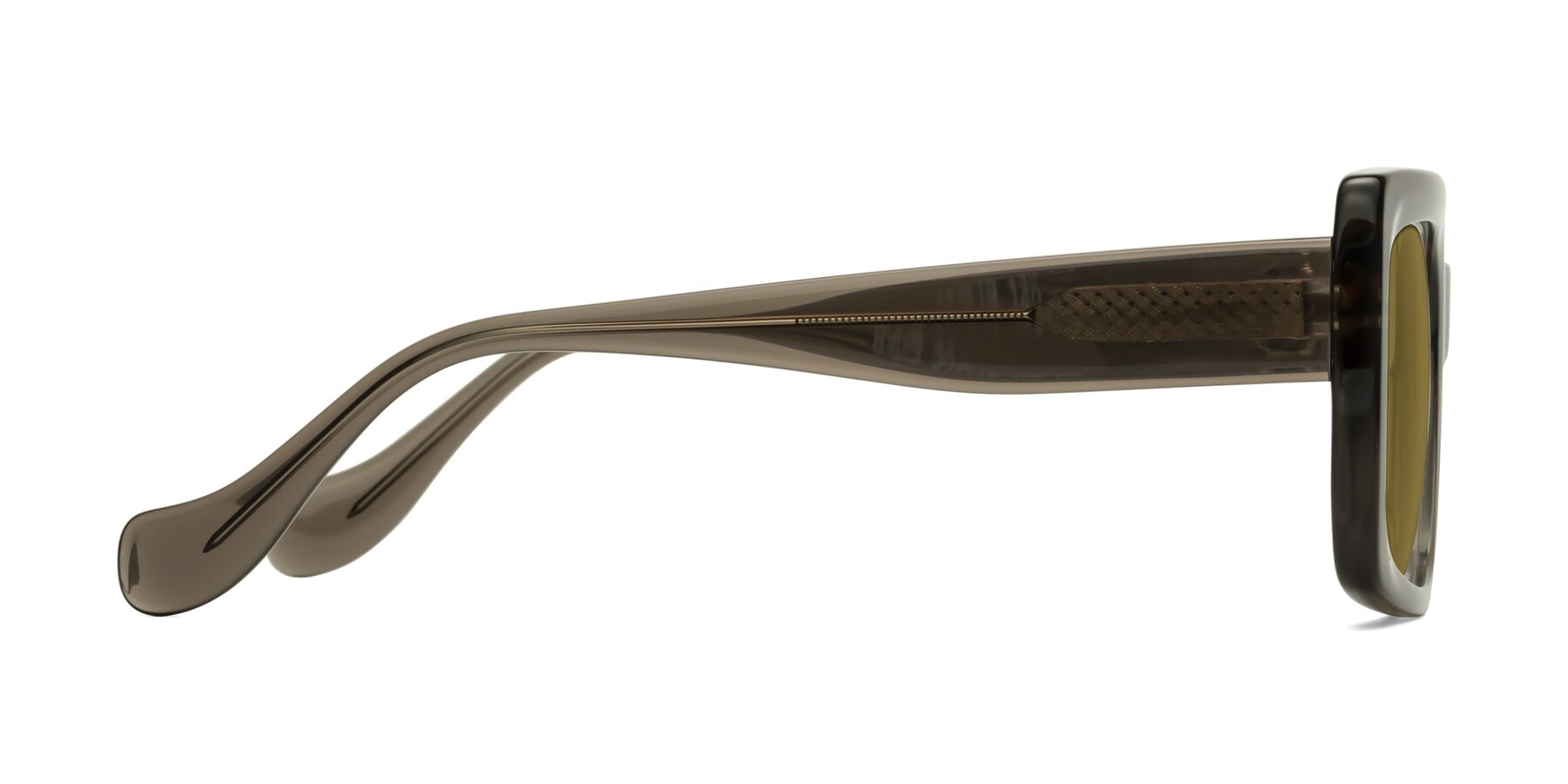 Side of Bahia in Gray Striped with Brown Polarized Lenses