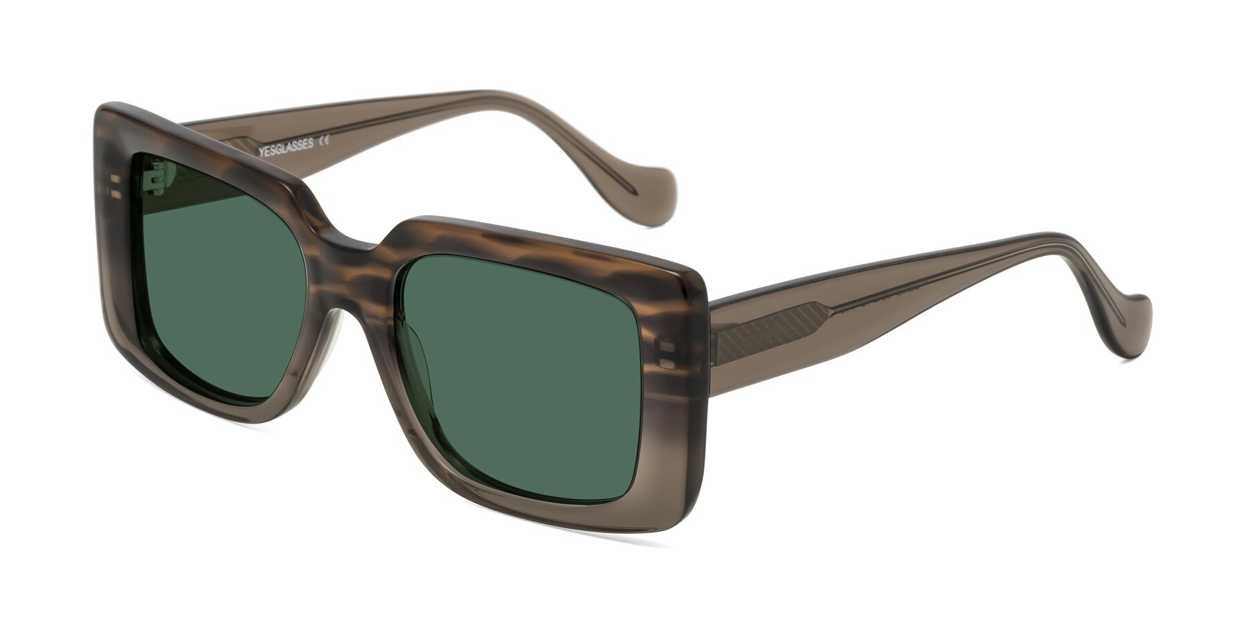 Angle of Bahia in Gray Striped with Green Polarized Lenses