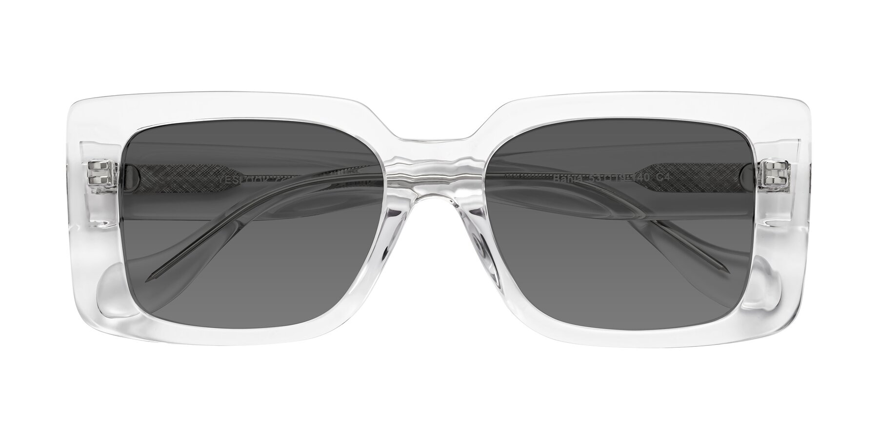 Folded Front of Bahia in Clear with Medium Gray Tinted Lenses