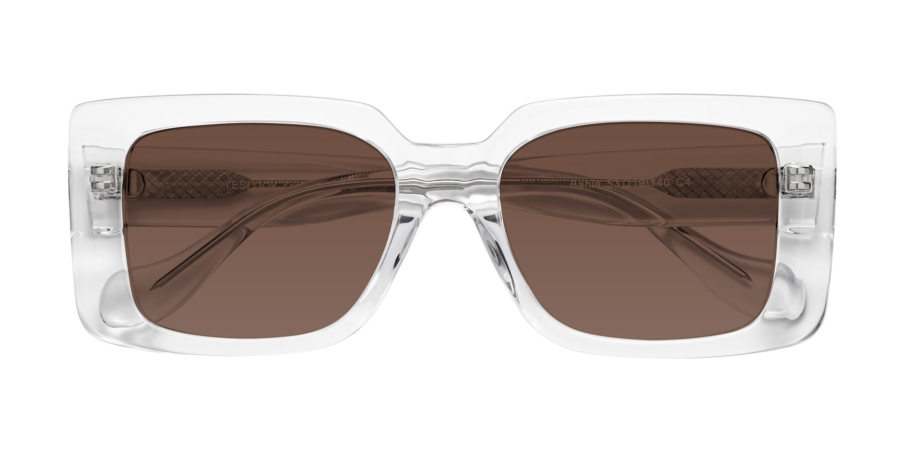 Folded Front of Bahia in Clear with Brown Tinted Lenses