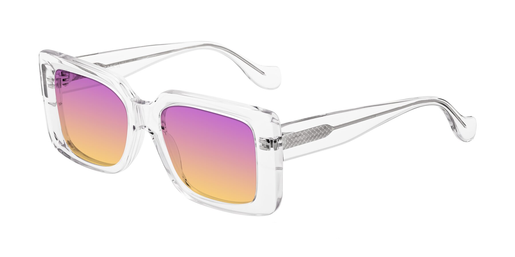 Angle of Bahia in Clear with Purple / Yellow Gradient Lenses