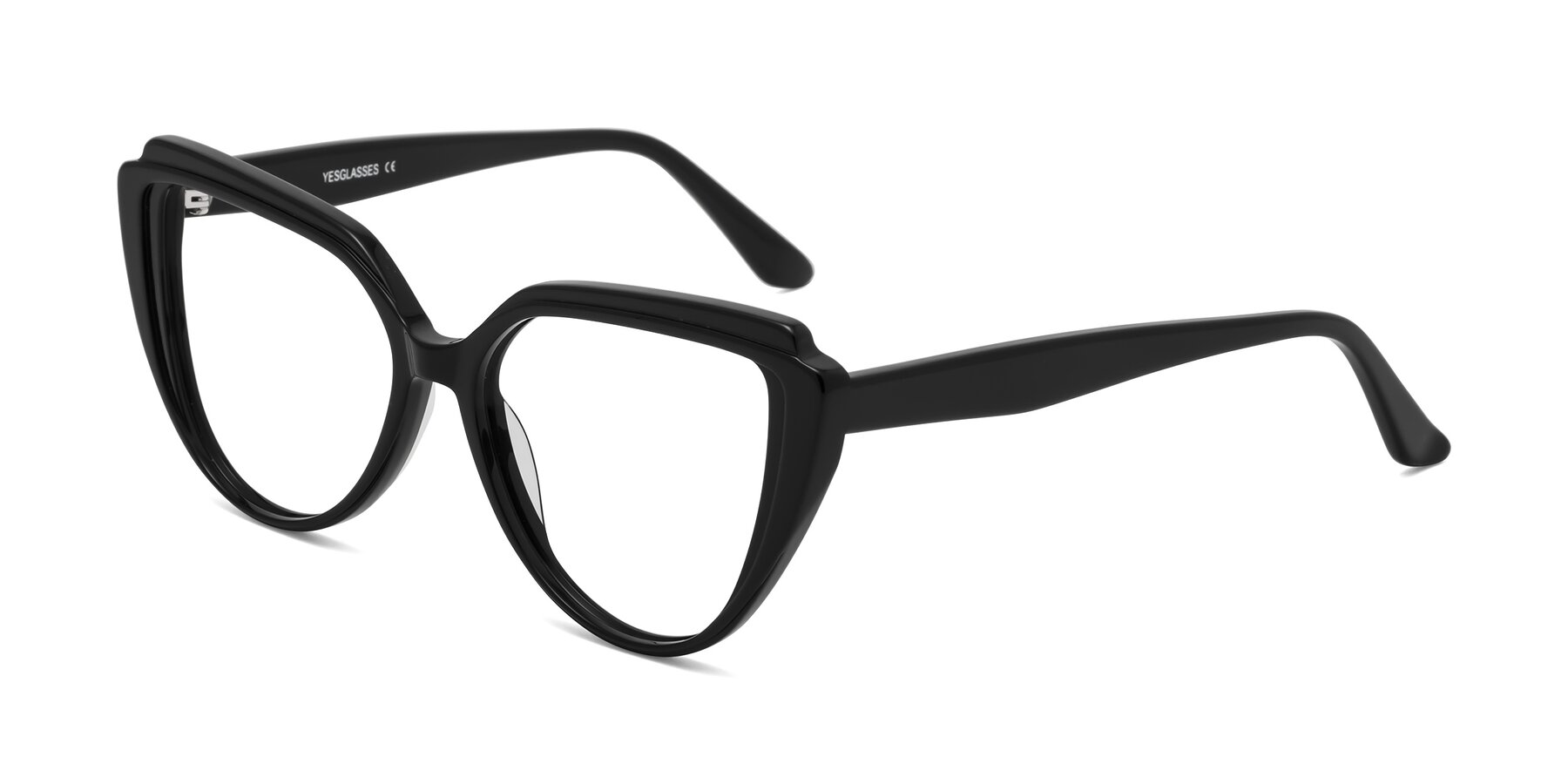 Angle of Zubar in Black with Clear Eyeglass Lenses