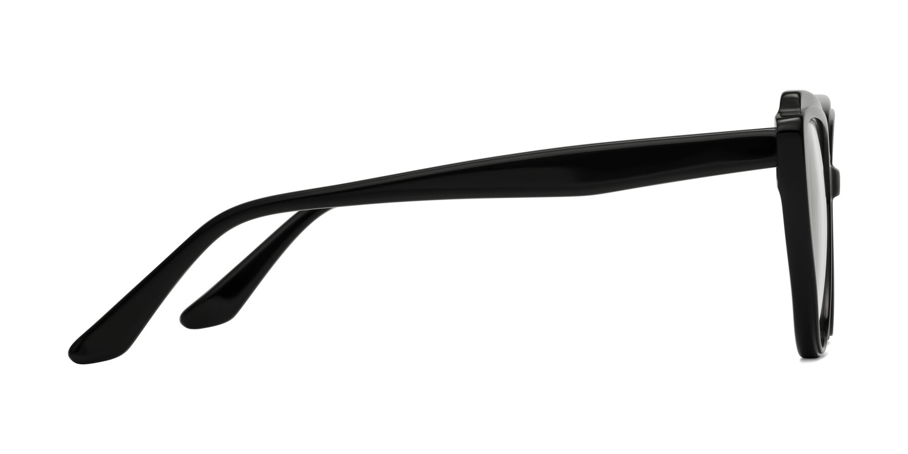 Side of Zubar in Black with Clear Blue Light Blocking Lenses