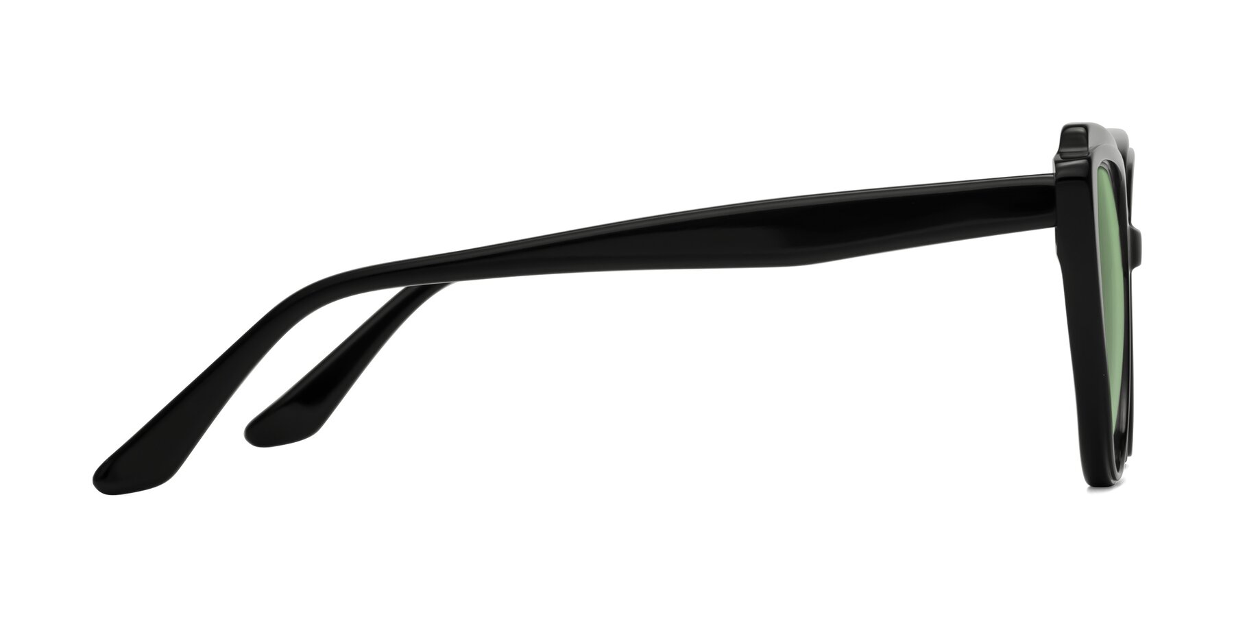 Side of Zubar in Black with Medium Green Tinted Lenses