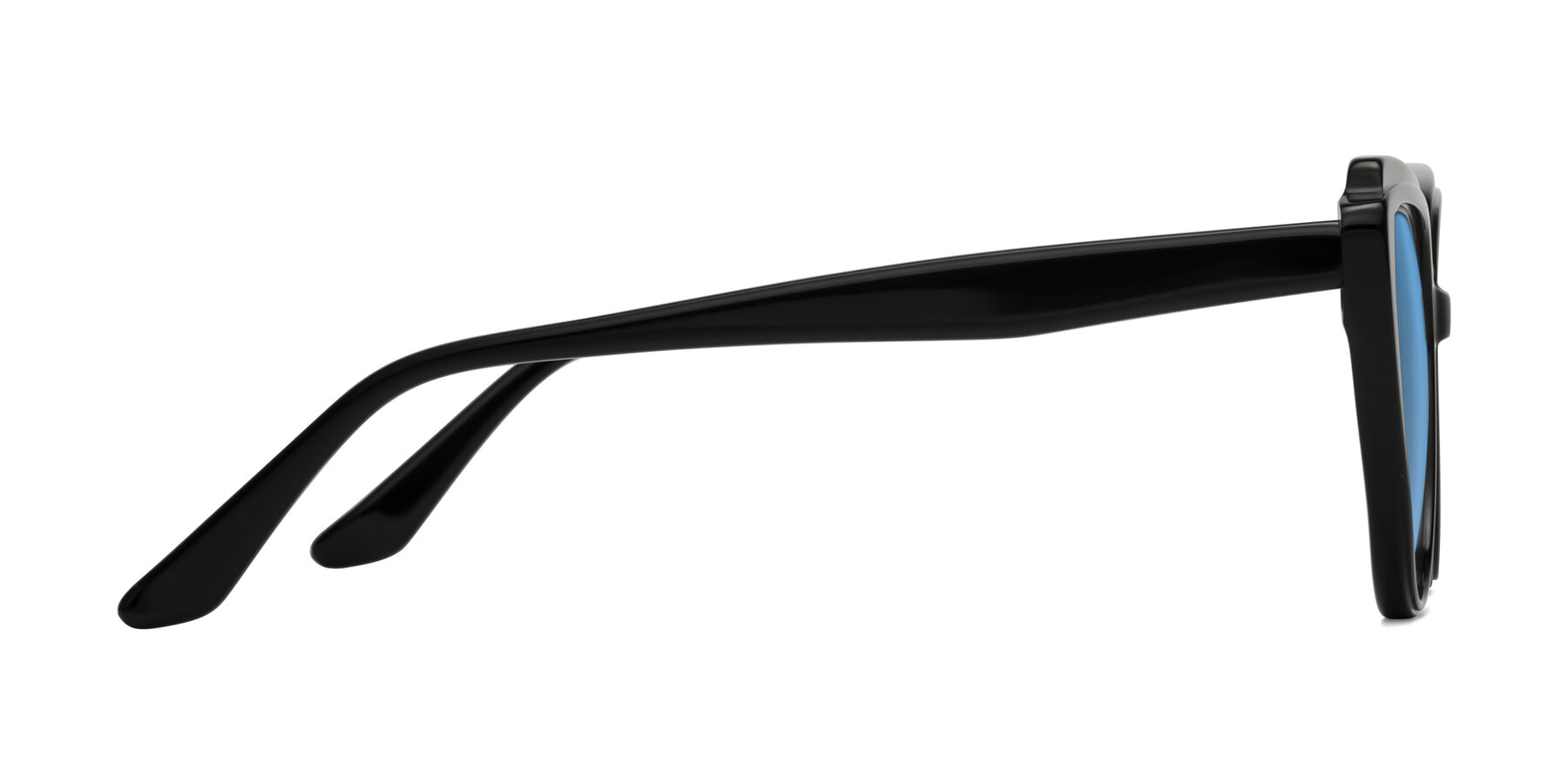 Side of Zubar in Black with Medium Blue Tinted Lenses