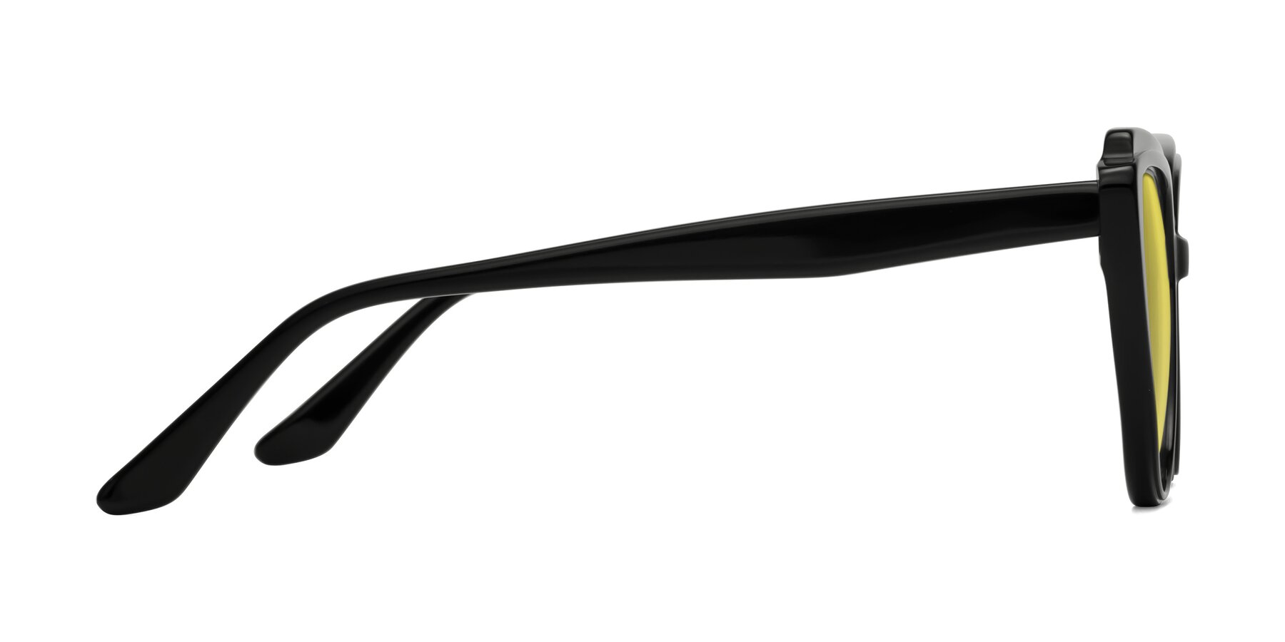 Side of Zubar in Black with Medium Yellow Tinted Lenses