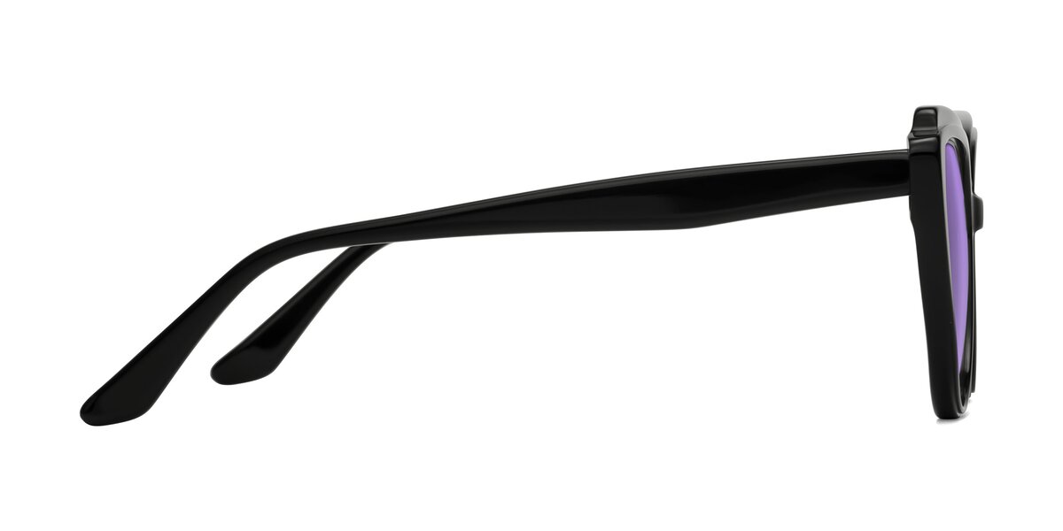 Black Geek-Chic Acetate Butterfly Tinted Sunglasses with Medium Purple ...