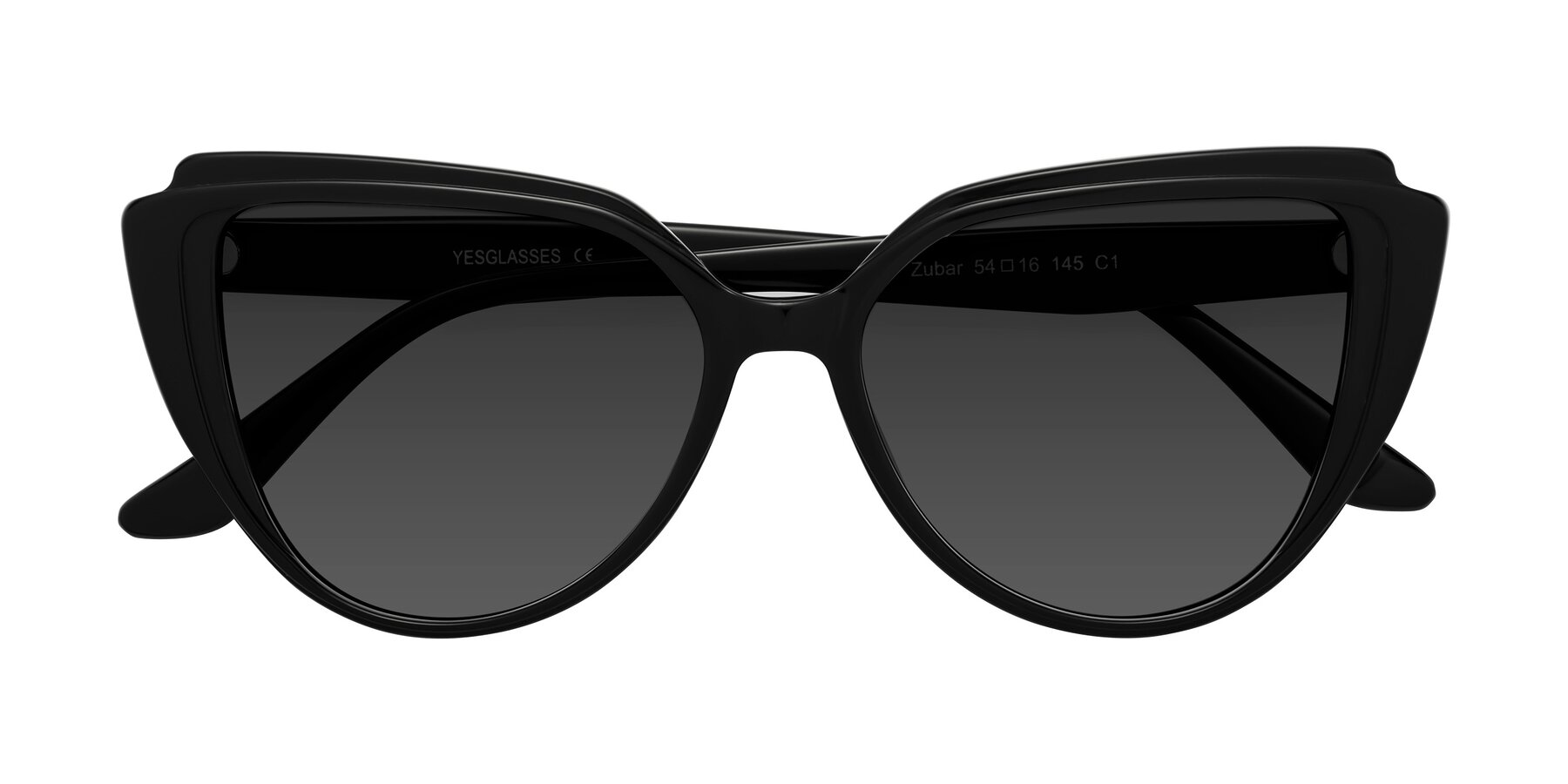 Folded Front of Zubar in Black with Gray Tinted Lenses