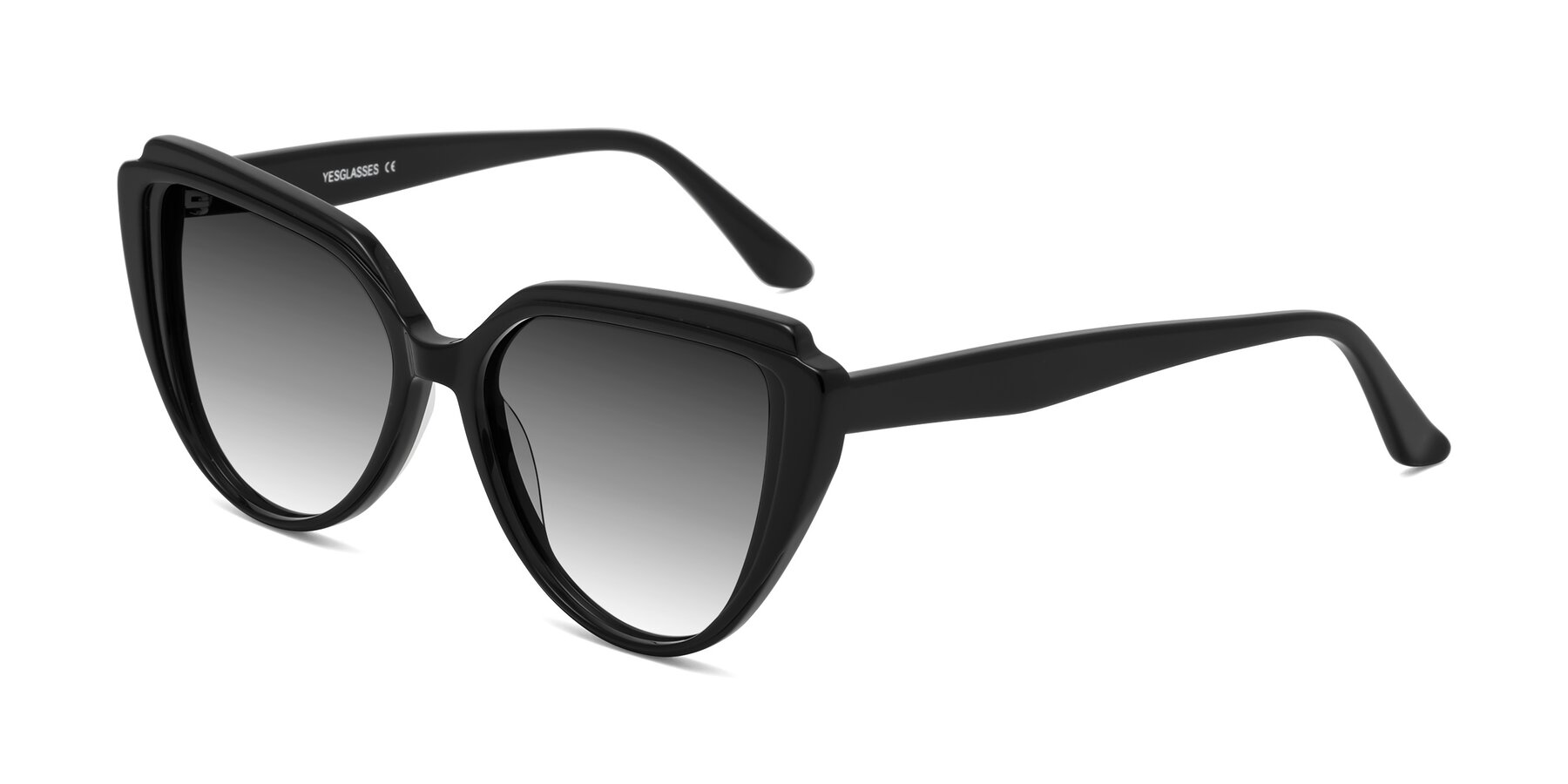 Angle of Zubar in Black with Gray Gradient Lenses