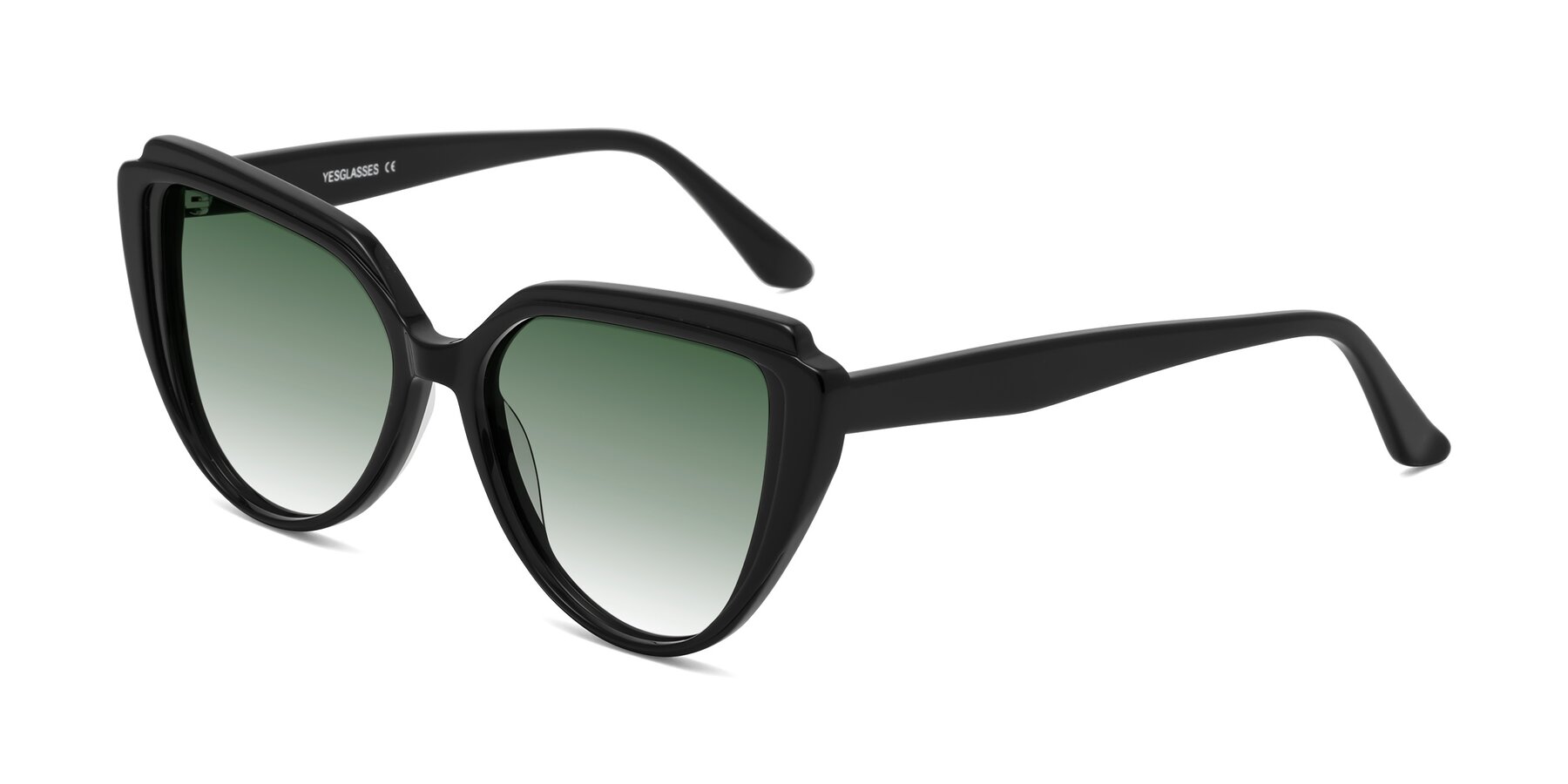 Angle of Zubar in Black with Green Gradient Lenses
