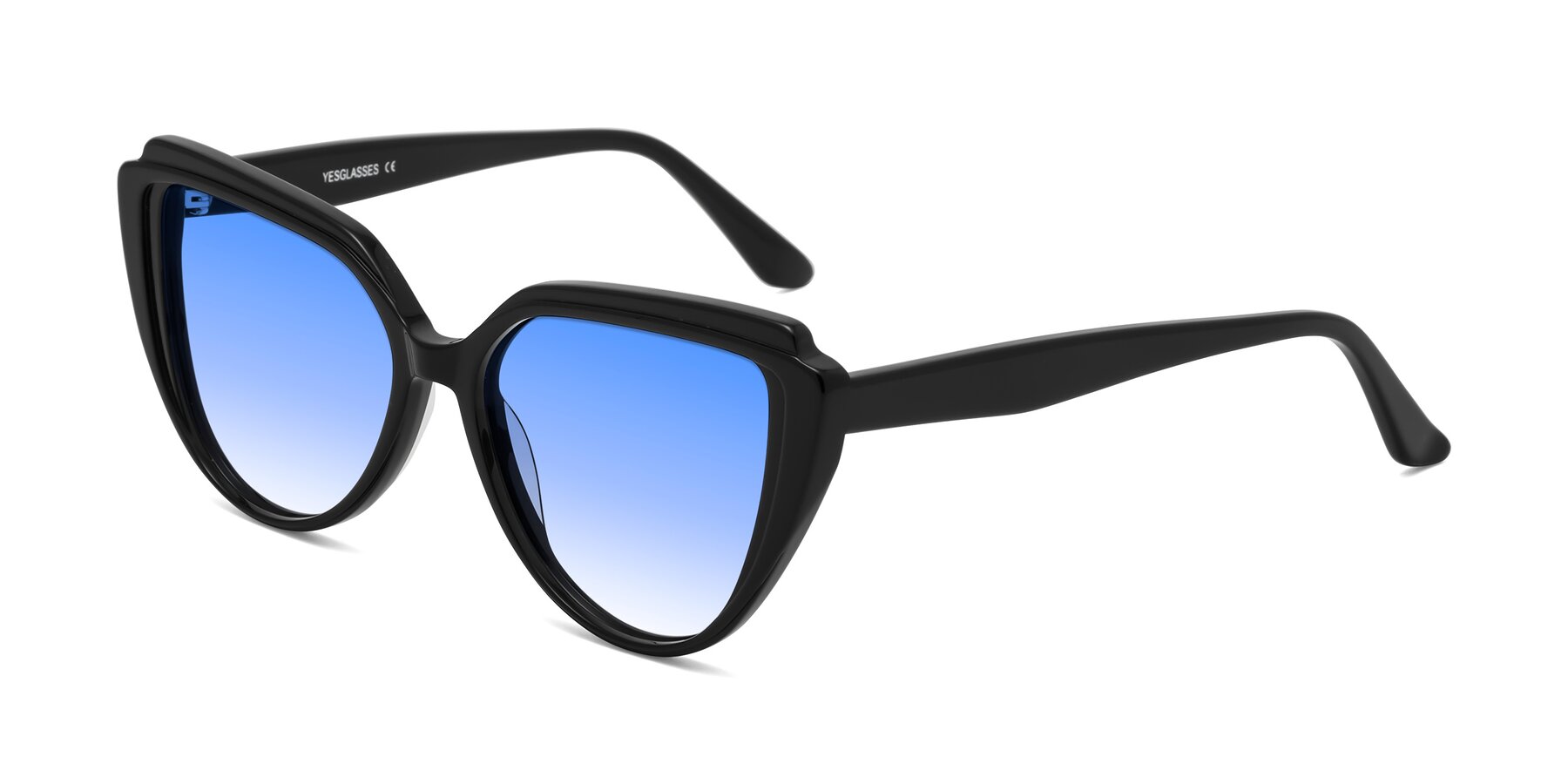 Angle of Zubar in Black with Blue Gradient Lenses