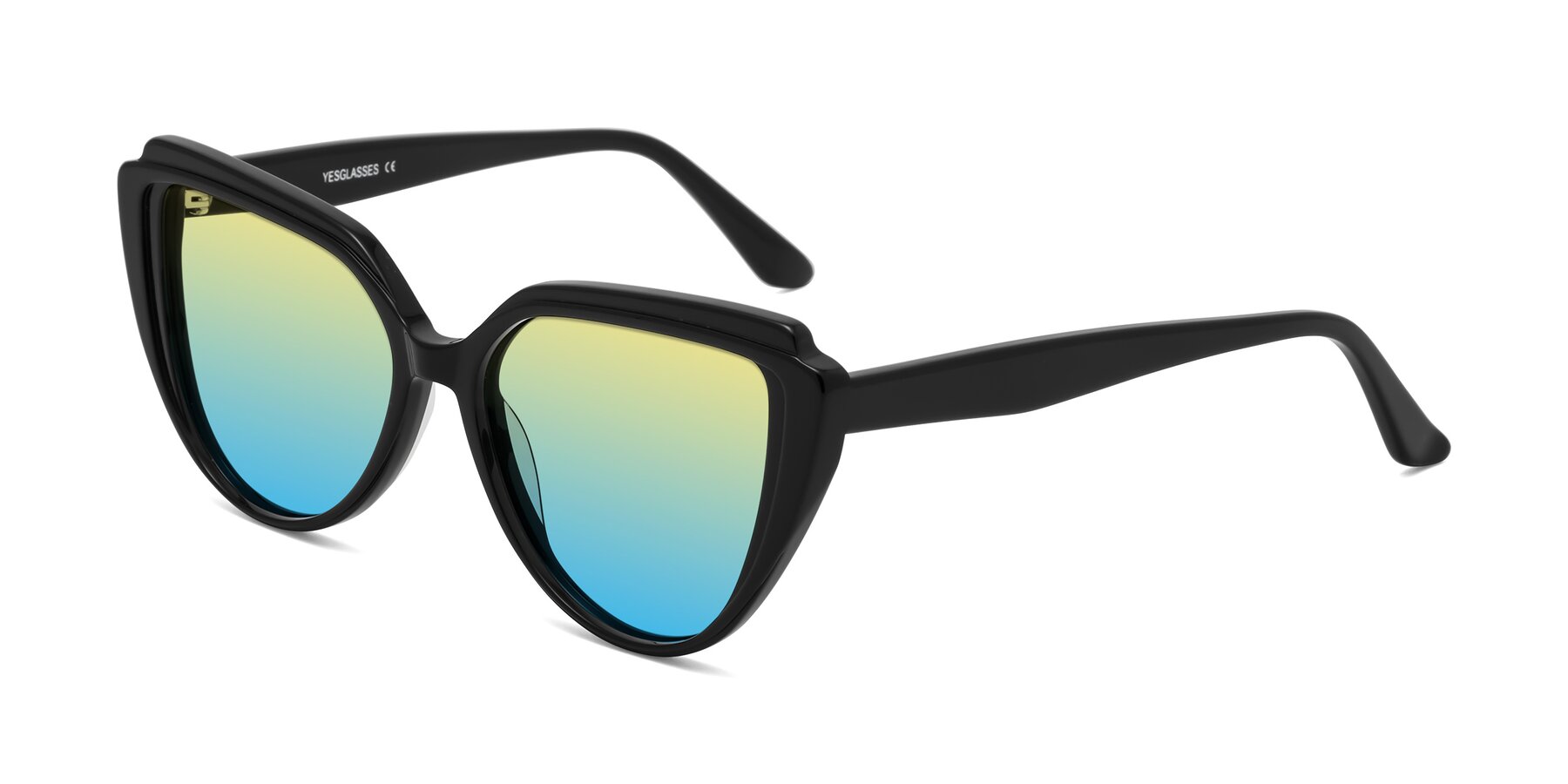 Angle of Zubar in Black with Yellow / Blue Gradient Lenses