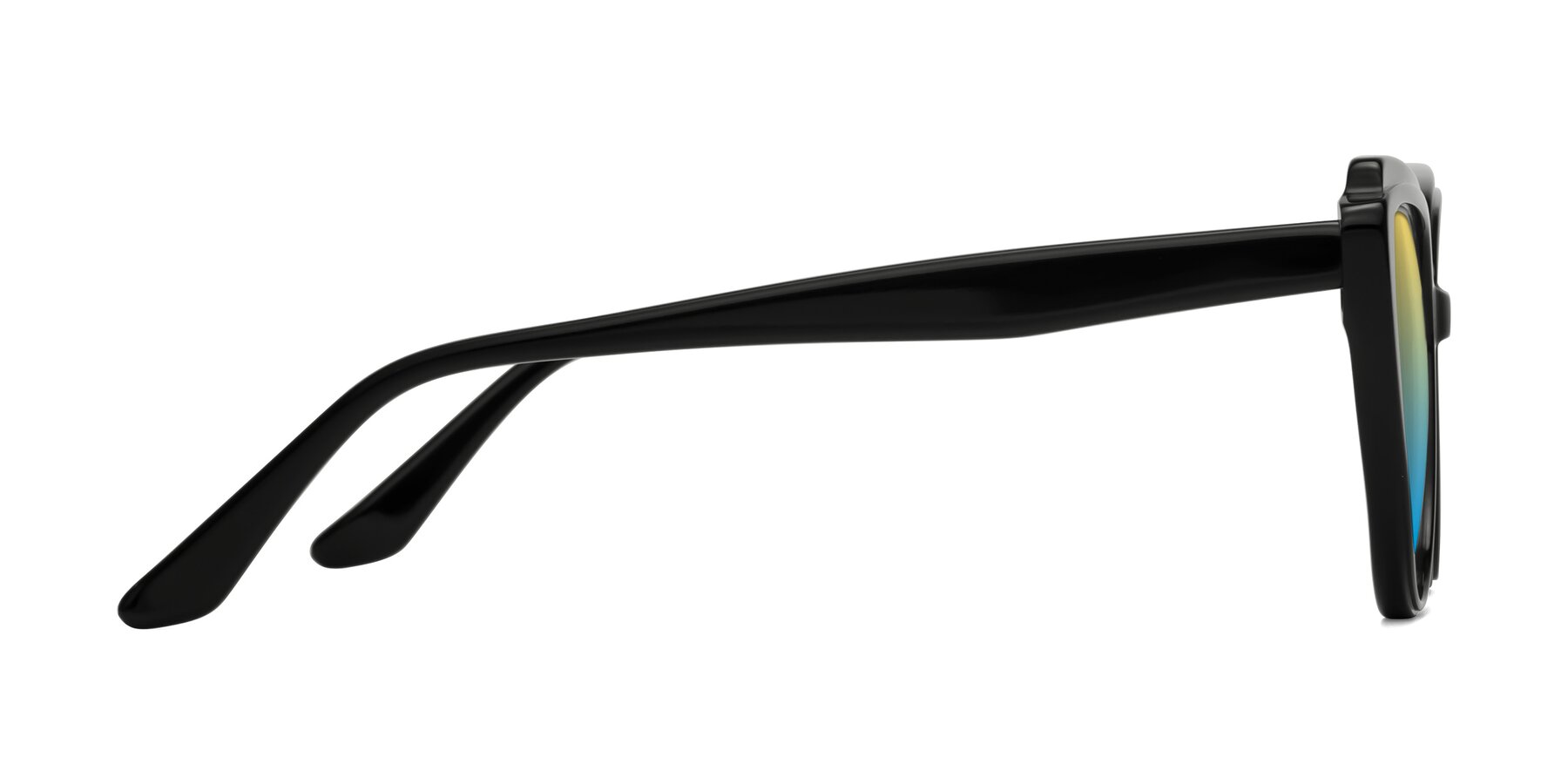 Side of Zubar in Black with Yellow / Blue Gradient Lenses