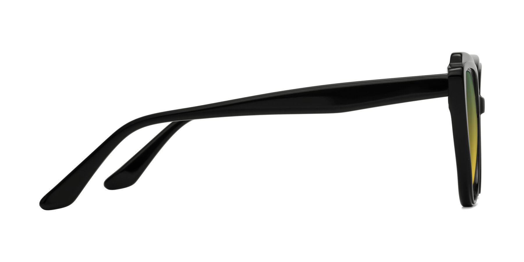 Side of Zubar in Black with Green / Yellow Gradient Lenses