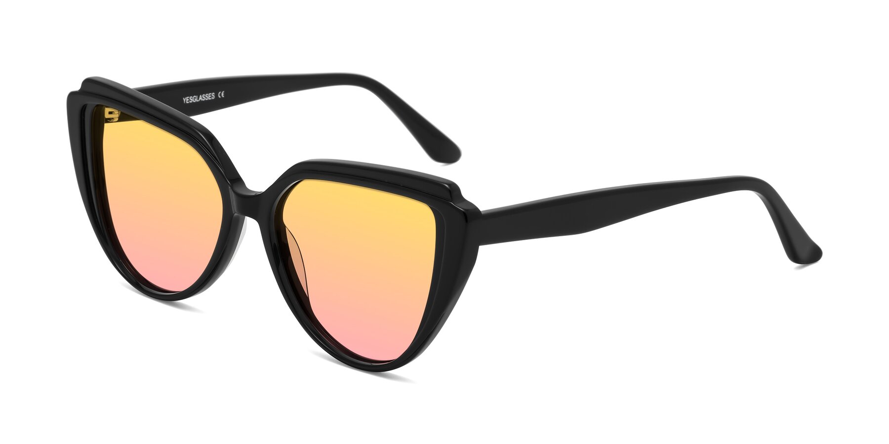 Angle of Zubar in Black with Yellow / Pink Gradient Lenses