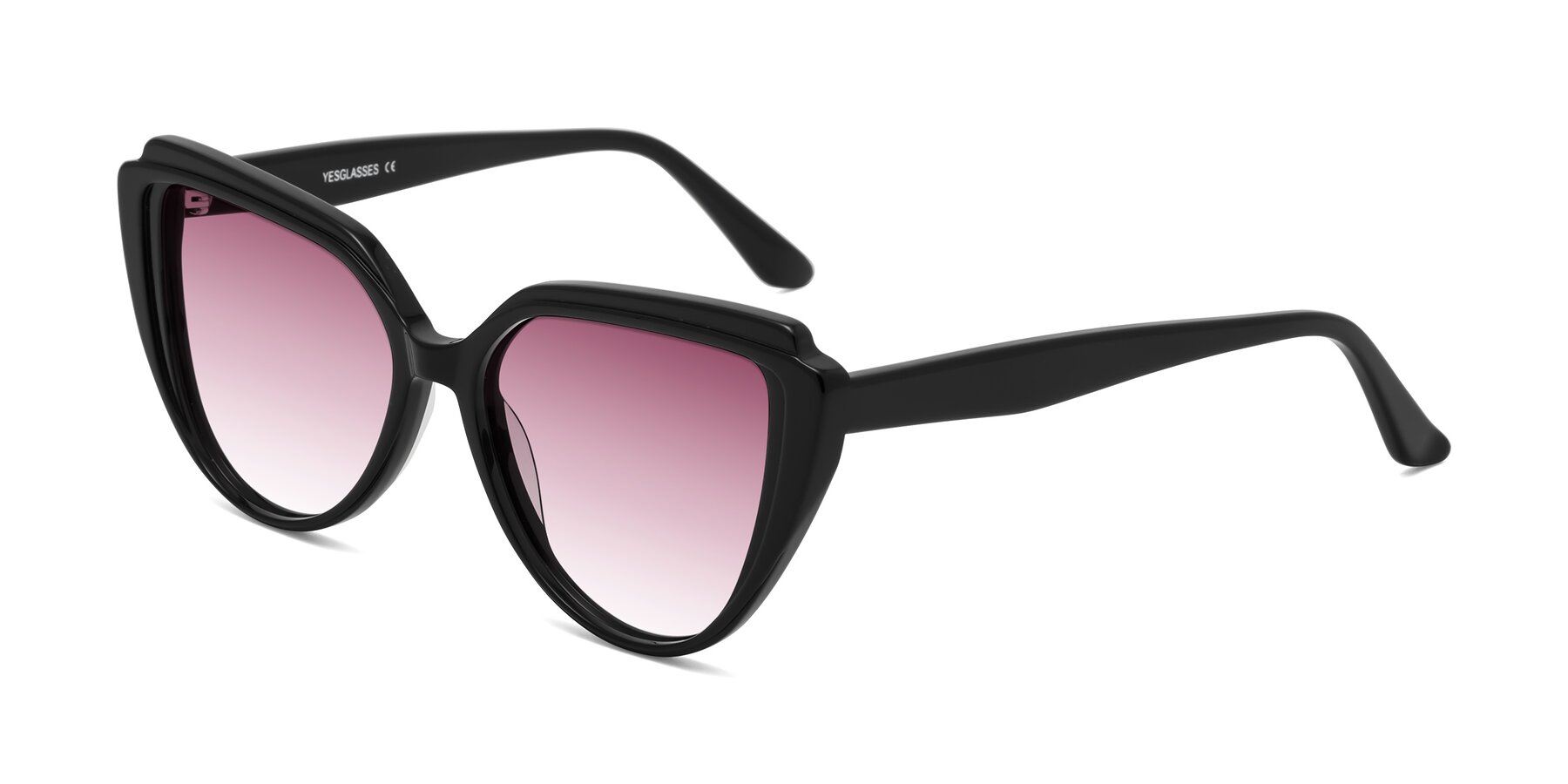 Angle of Zubar in Black with Wine Gradient Lenses