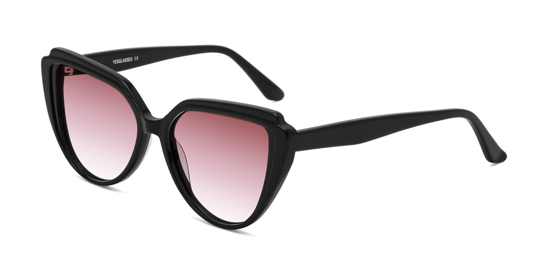 Angle of Zubar in Black with Garnet Gradient Lenses