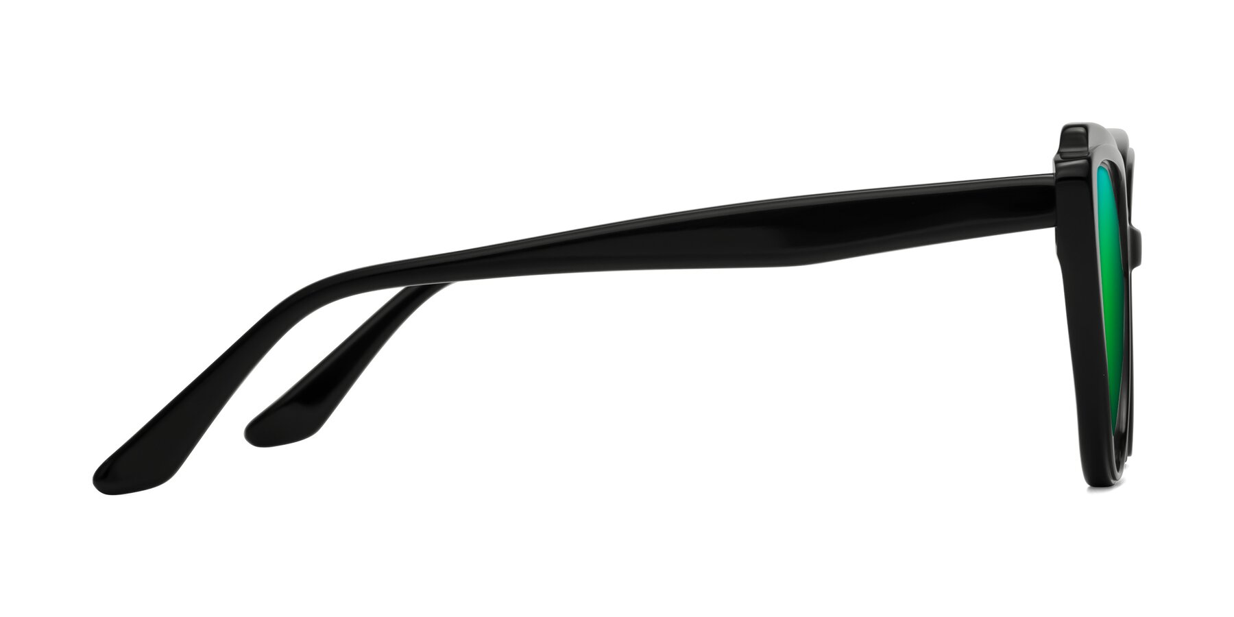 Side of Zubar in Black with Green Mirrored Lenses