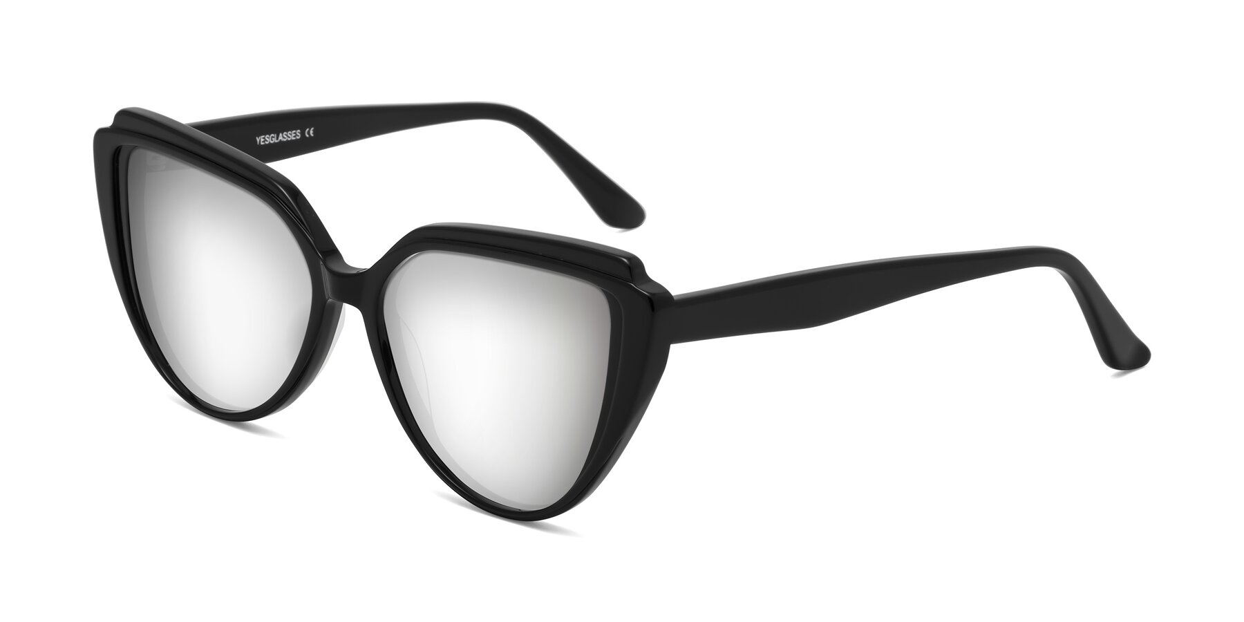 Angle of Zubar in Black with Silver Mirrored Lenses