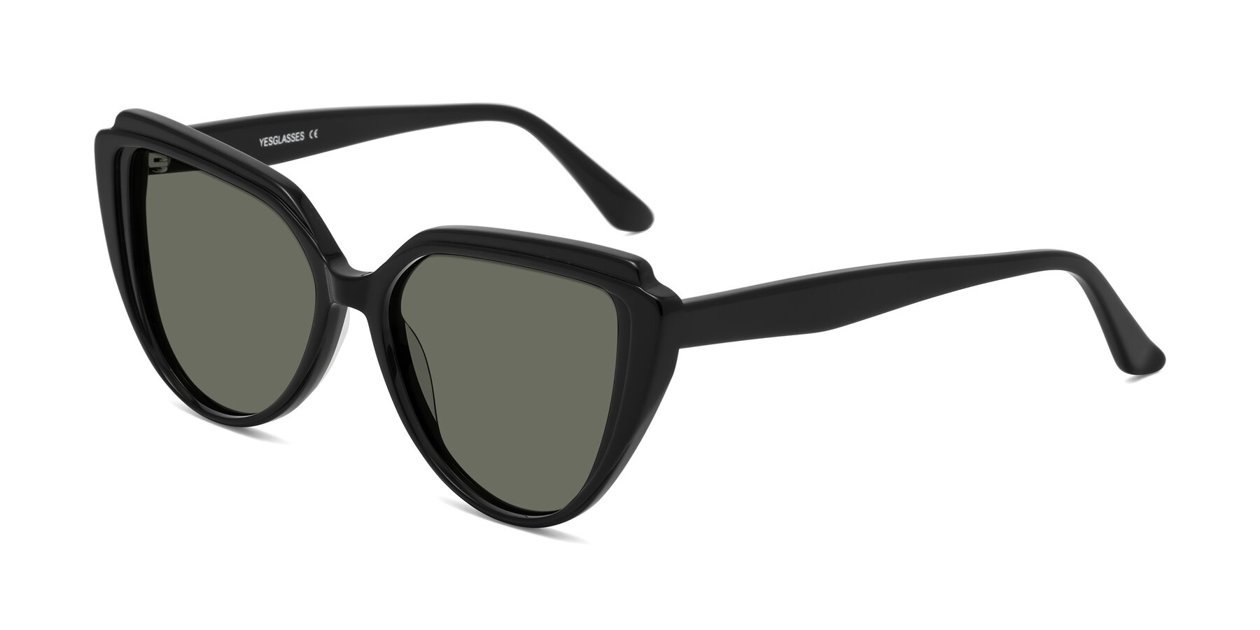 Angle of Zubar in Black with Gray Polarized Lenses