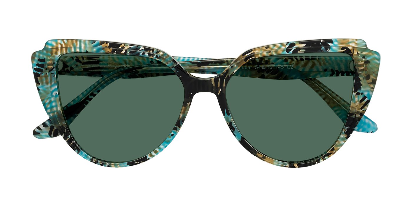 Zubar - Cyan Snake Print Polarized Sunglasses