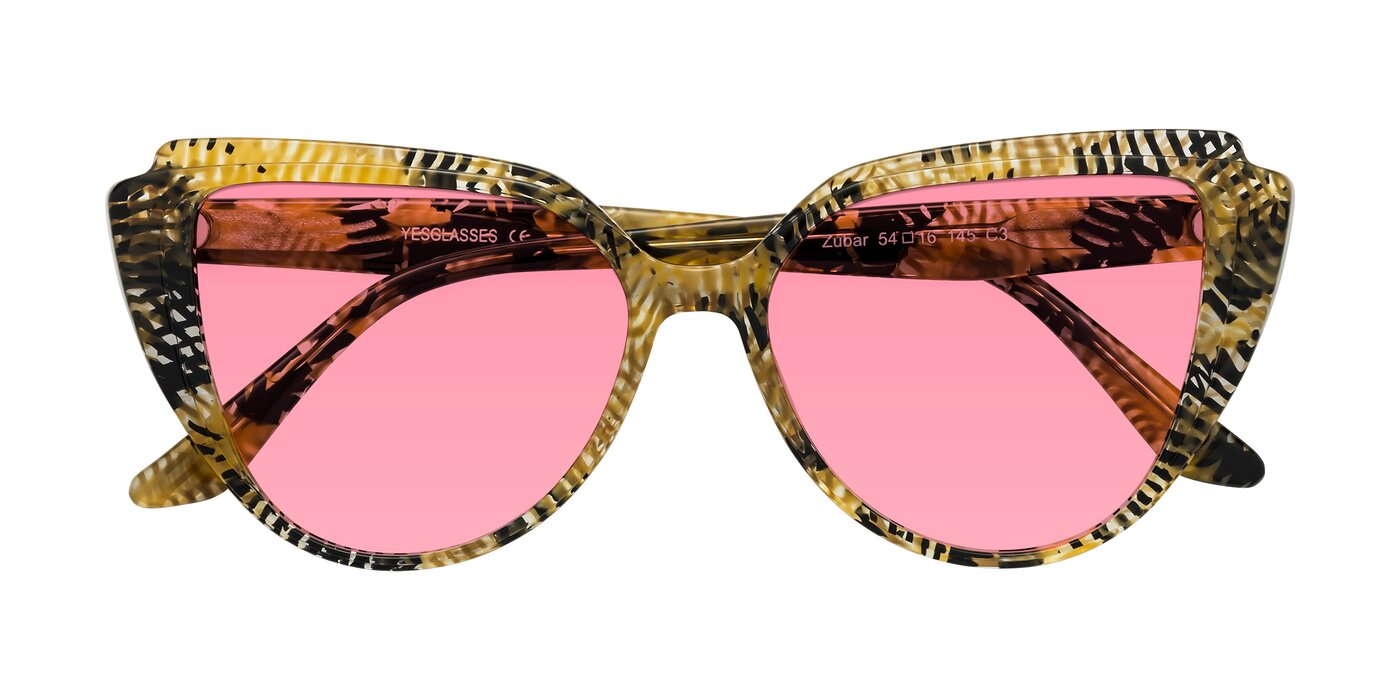 Zubar - Yellow Snake Print Tinted Sunglasses