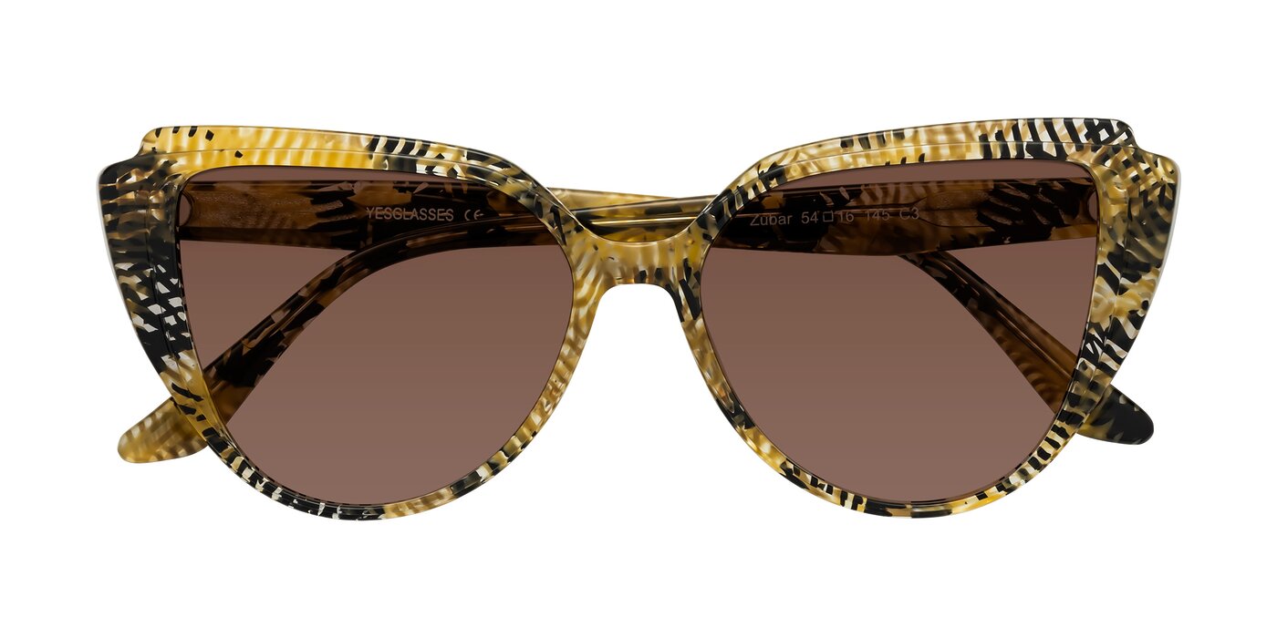 Zubar - Yellow Snake Print Tinted Sunglasses