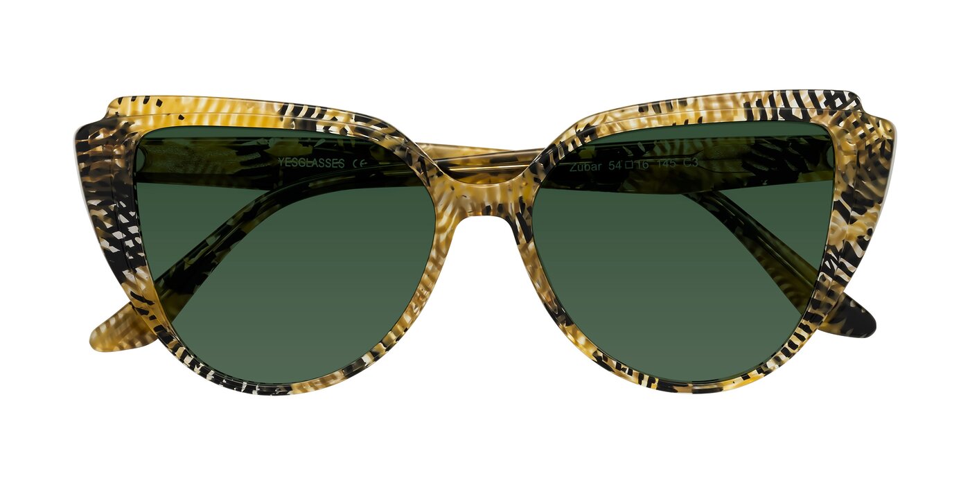Zubar - Yellow Snake Print Tinted Sunglasses