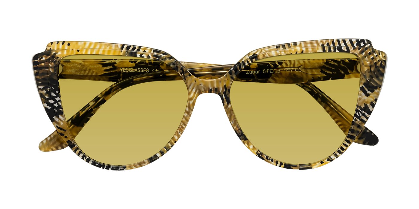 Zubar - Yellow Snake Print Tinted Sunglasses