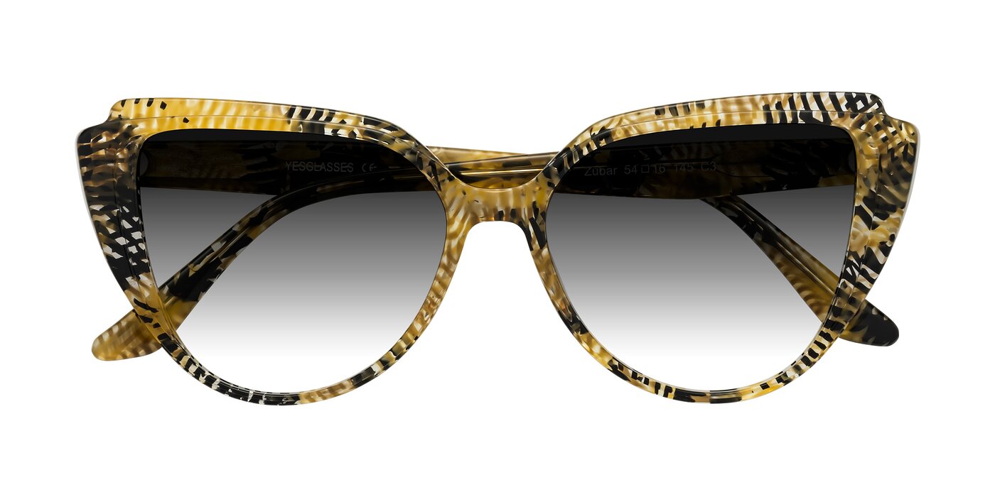 Zubar - Yellow Snake Print Gradient Sunglasses