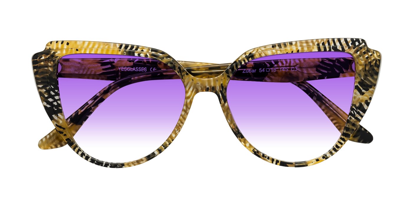 Zubar - Yellow Snake Print Gradient Sunglasses
