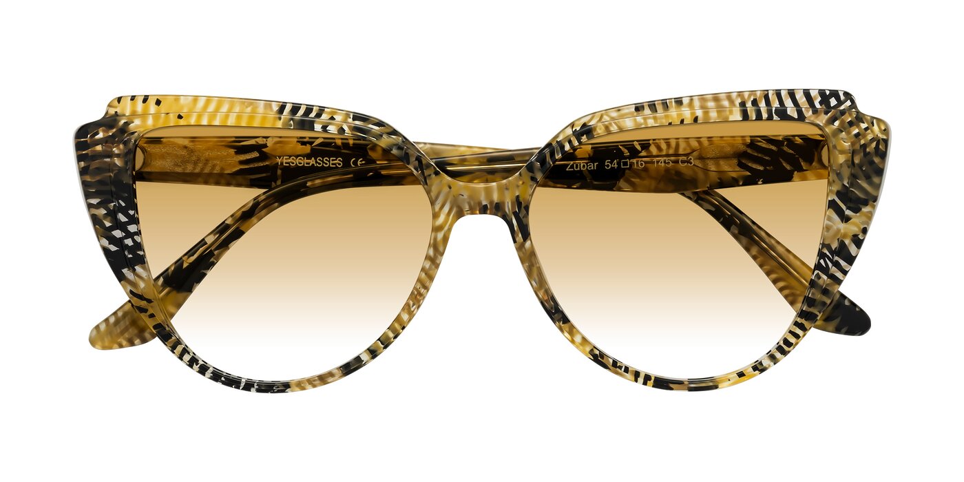 Zubar - Yellow Snake Print Gradient Sunglasses