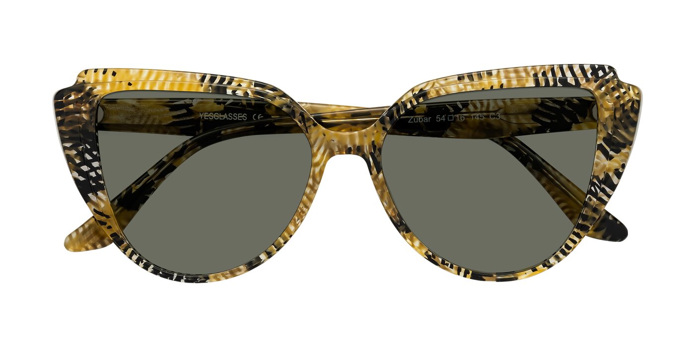 Zubar - Yellow Snake Print Polarized Sunglasses