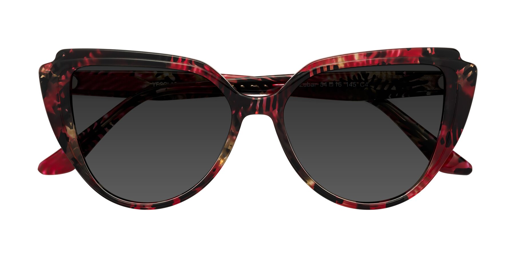 Folded Front of Zubar in Wine Snake Print with Gray Tinted Lenses