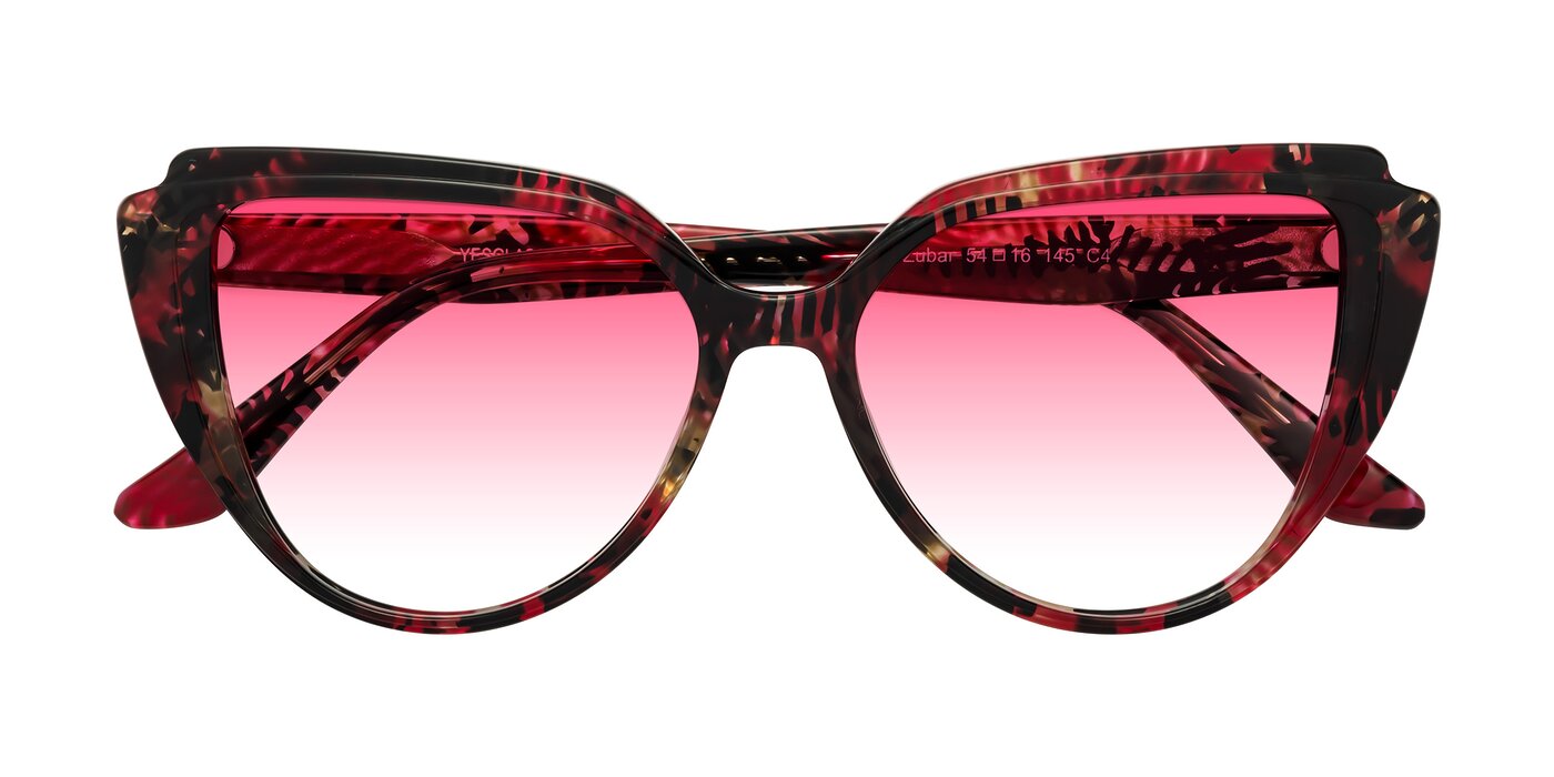 Zubar - Wine Snake Print Gradient Sunglasses