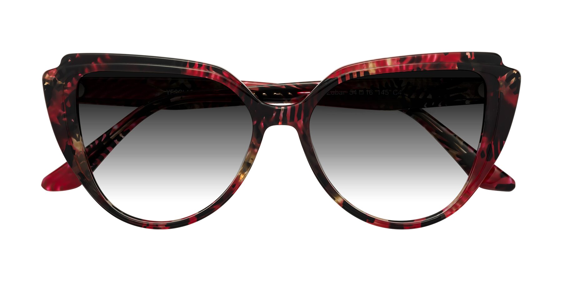 Folded Front of Zubar in Wine Snake Print with Gray Gradient Lenses