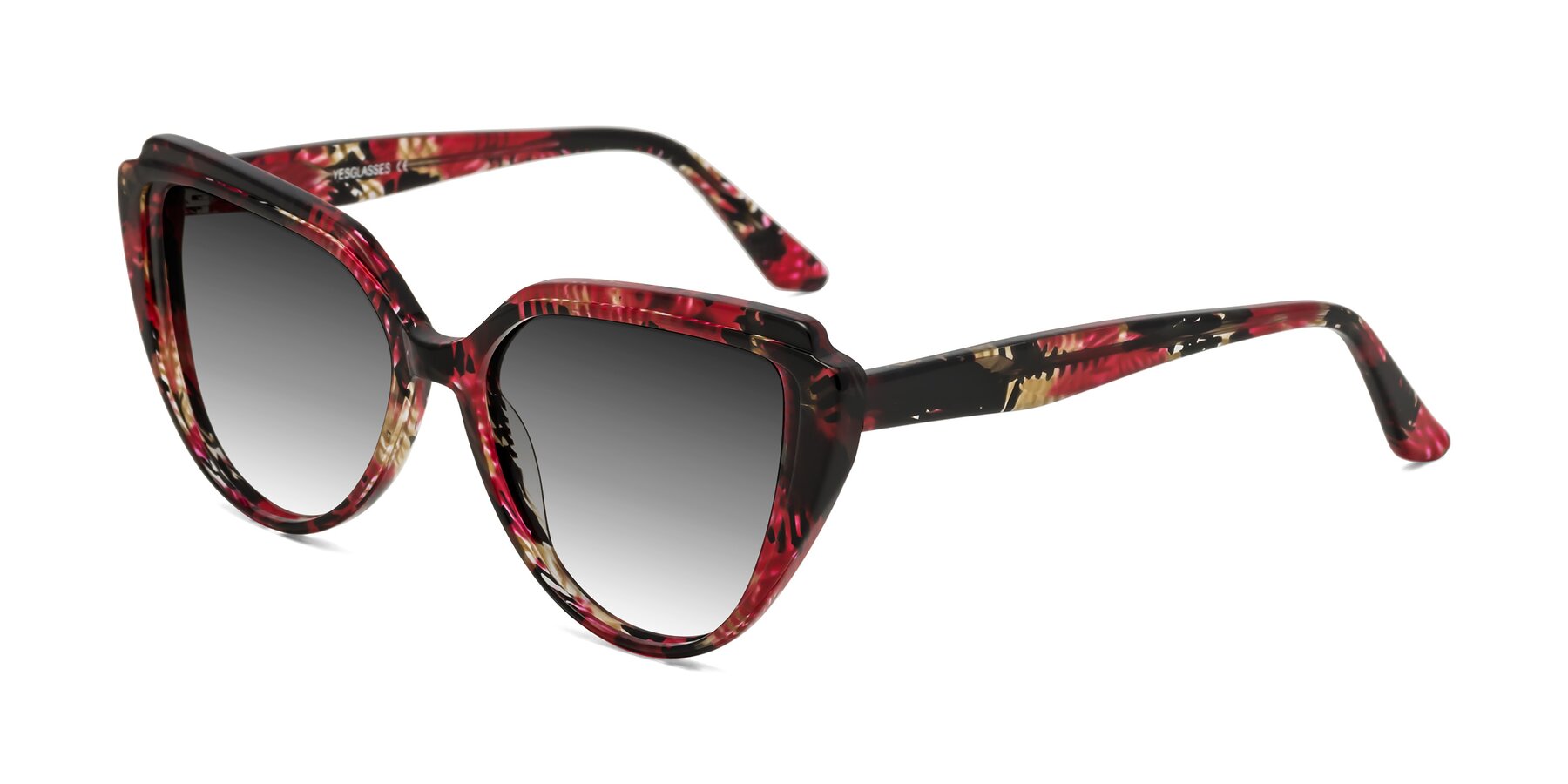 Angle of Zubar in Wine Snake Print with Gray Gradient Lenses