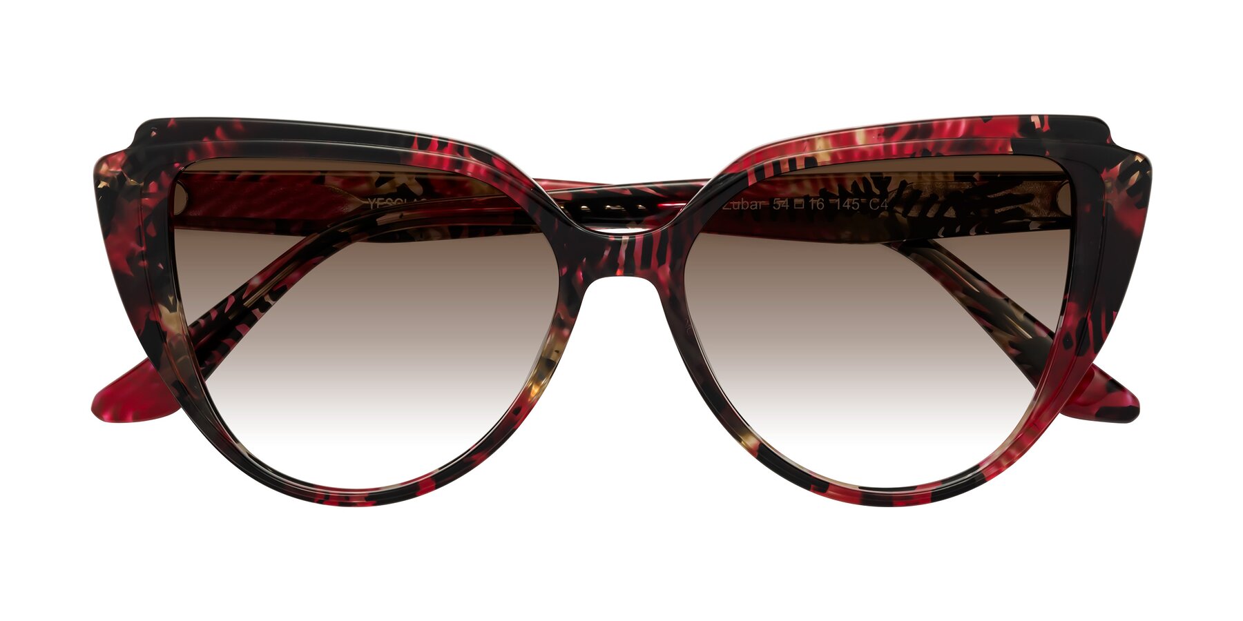 Folded Front of Zubar in Wine Snake Print with Brown Gradient Lenses