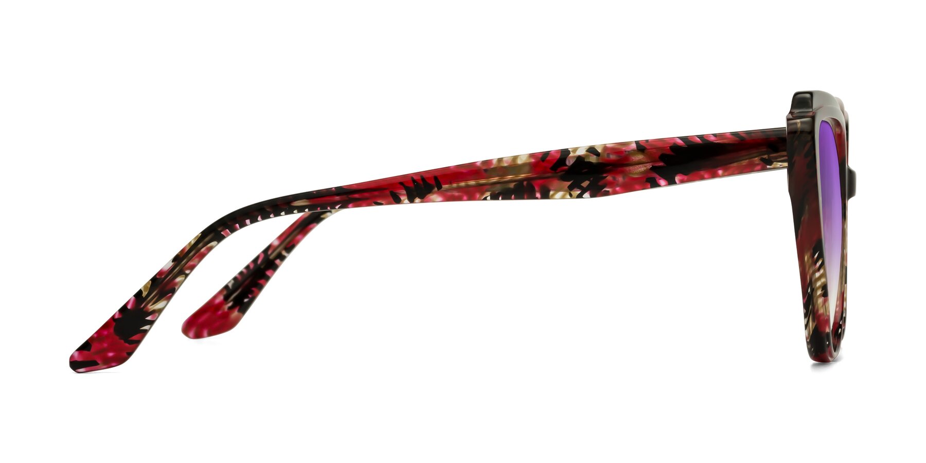 Side of Zubar in Wine Snake Print with Purple Gradient Lenses