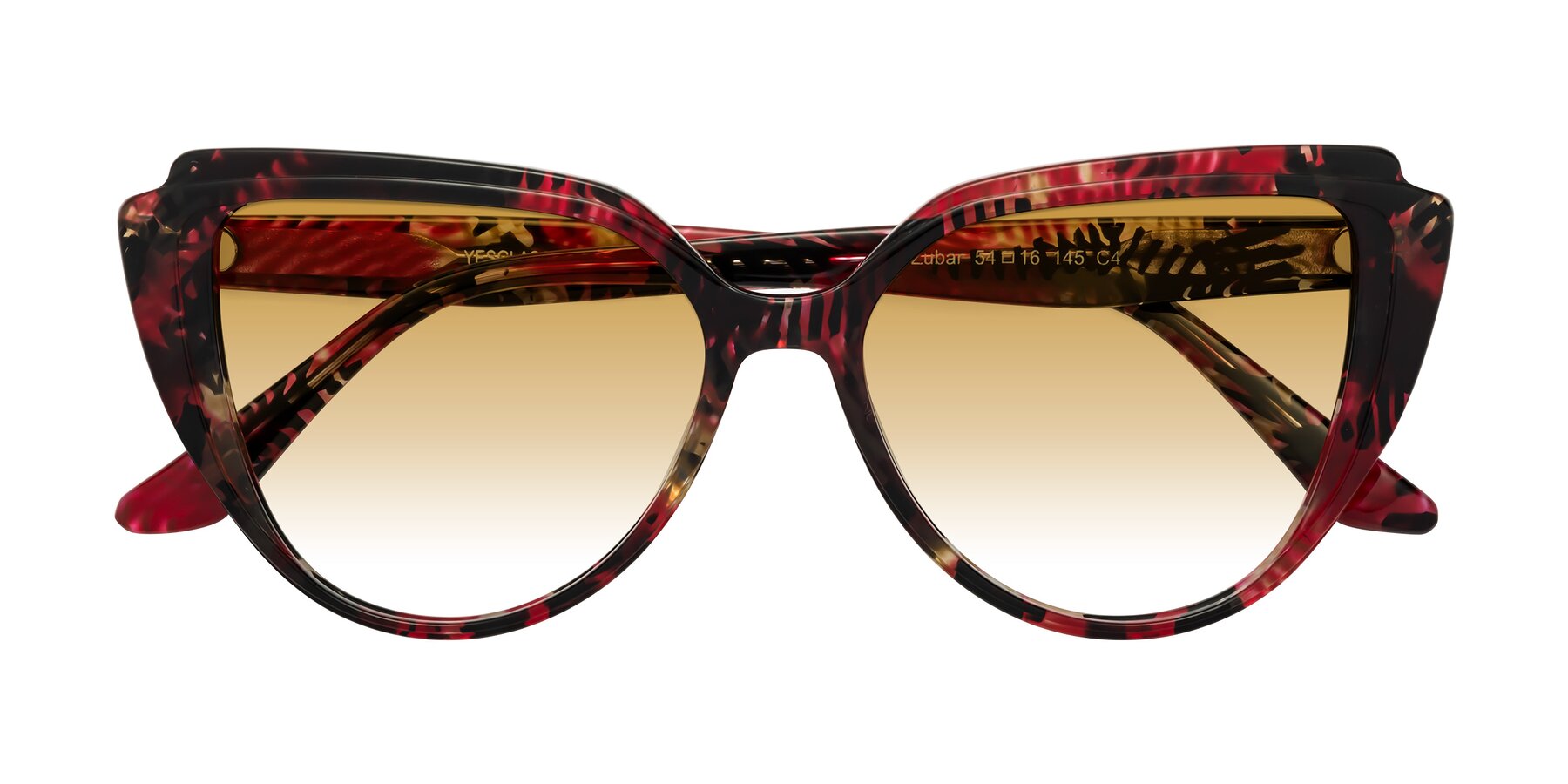 Folded Front of Zubar in Wine Snake Print with Champagne Gradient Lenses