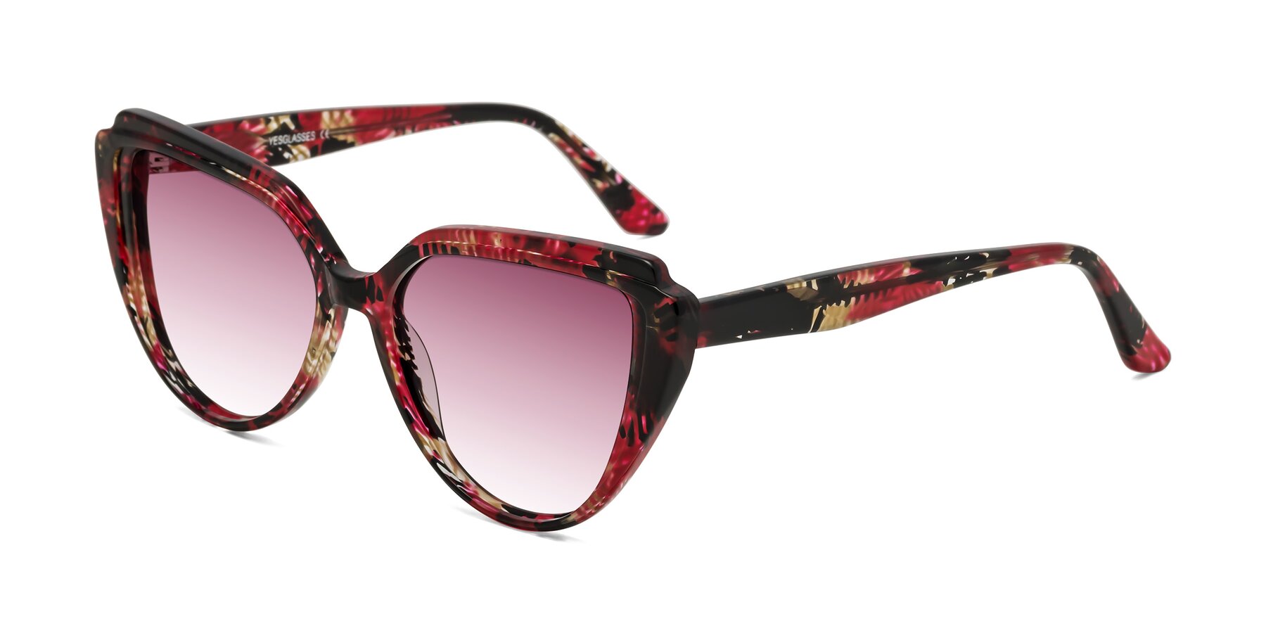 Angle of Zubar in Wine Snake Print with Wine Gradient Lenses