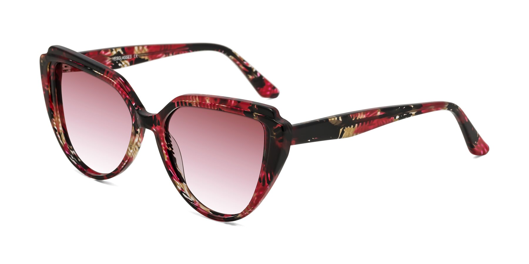 Angle of Zubar in Wine Snake Print with Garnet Gradient Lenses