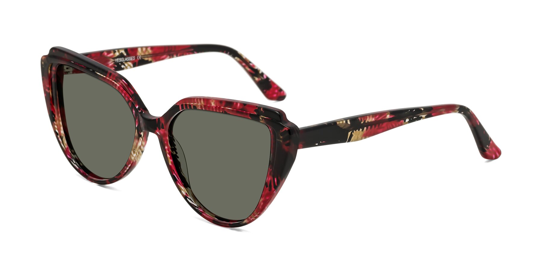 Angle of Zubar in Wine Snake Print with Gray Polarized Lenses