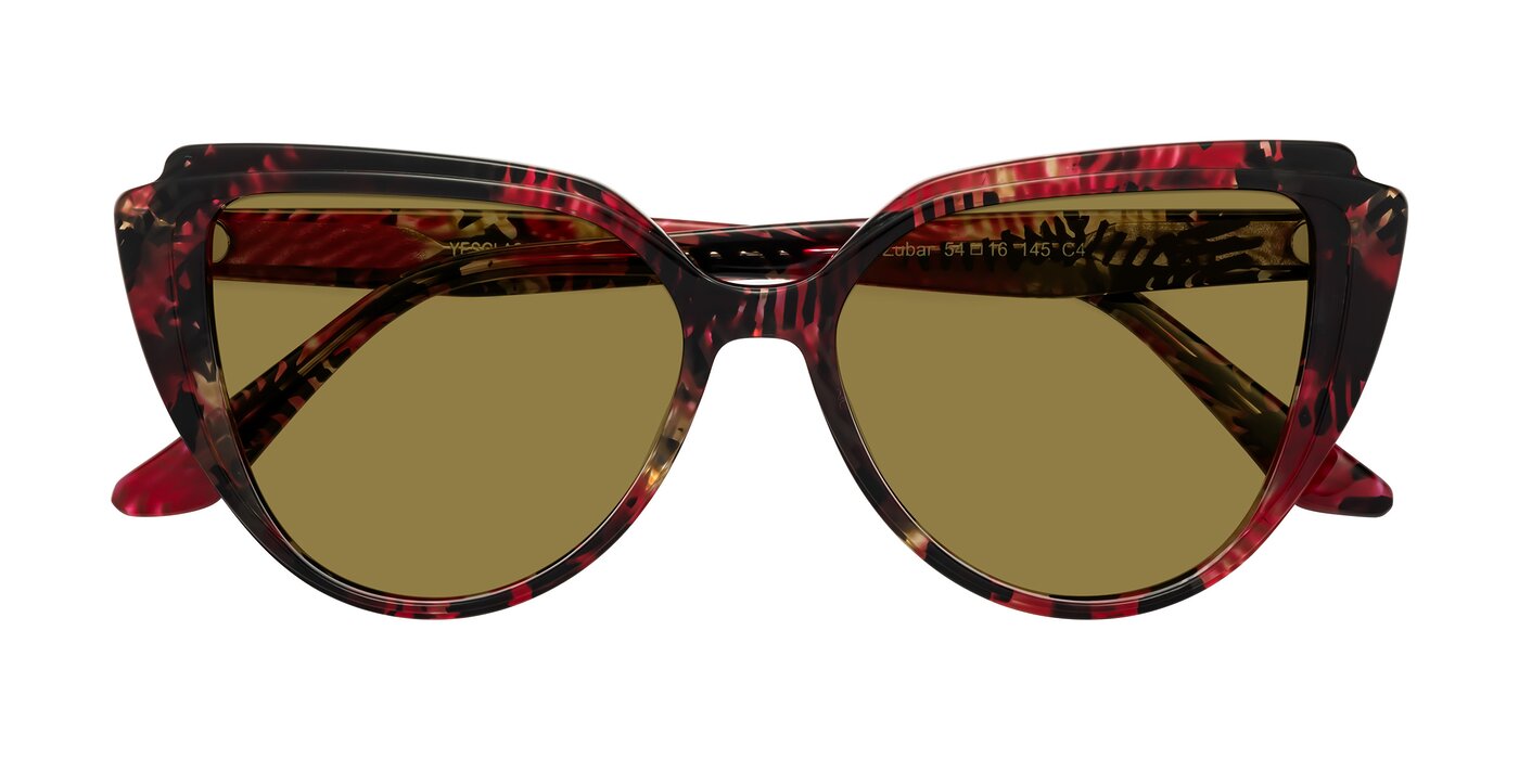 Zubar - Wine Snake Print Polarized Sunglasses