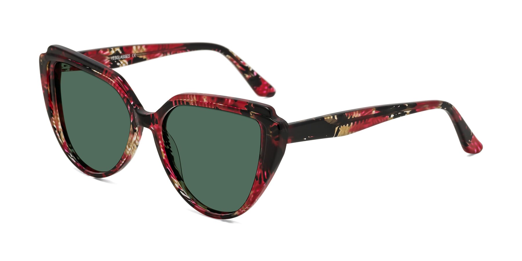 Angle of Zubar in Wine Snake Print with Green Polarized Lenses