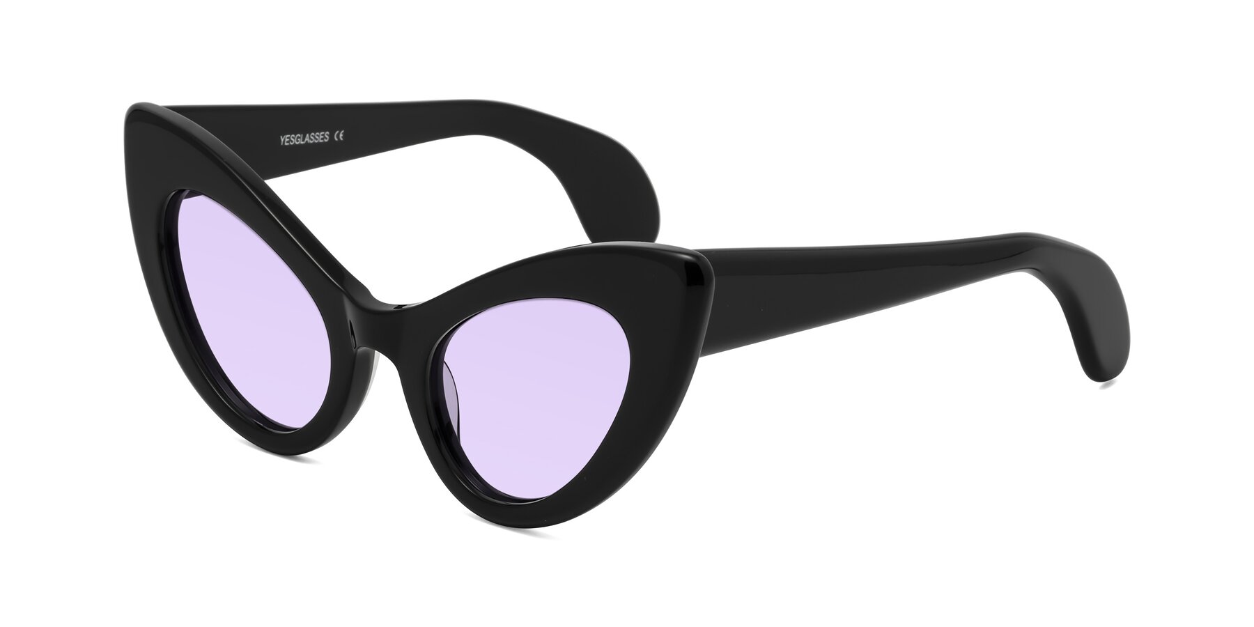 Angle of Khalid in Black with Light Purple Tinted Lenses