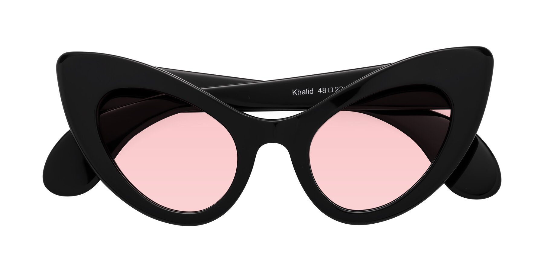 Folded Front of Khalid in Black with Light Garnet Tinted Lenses