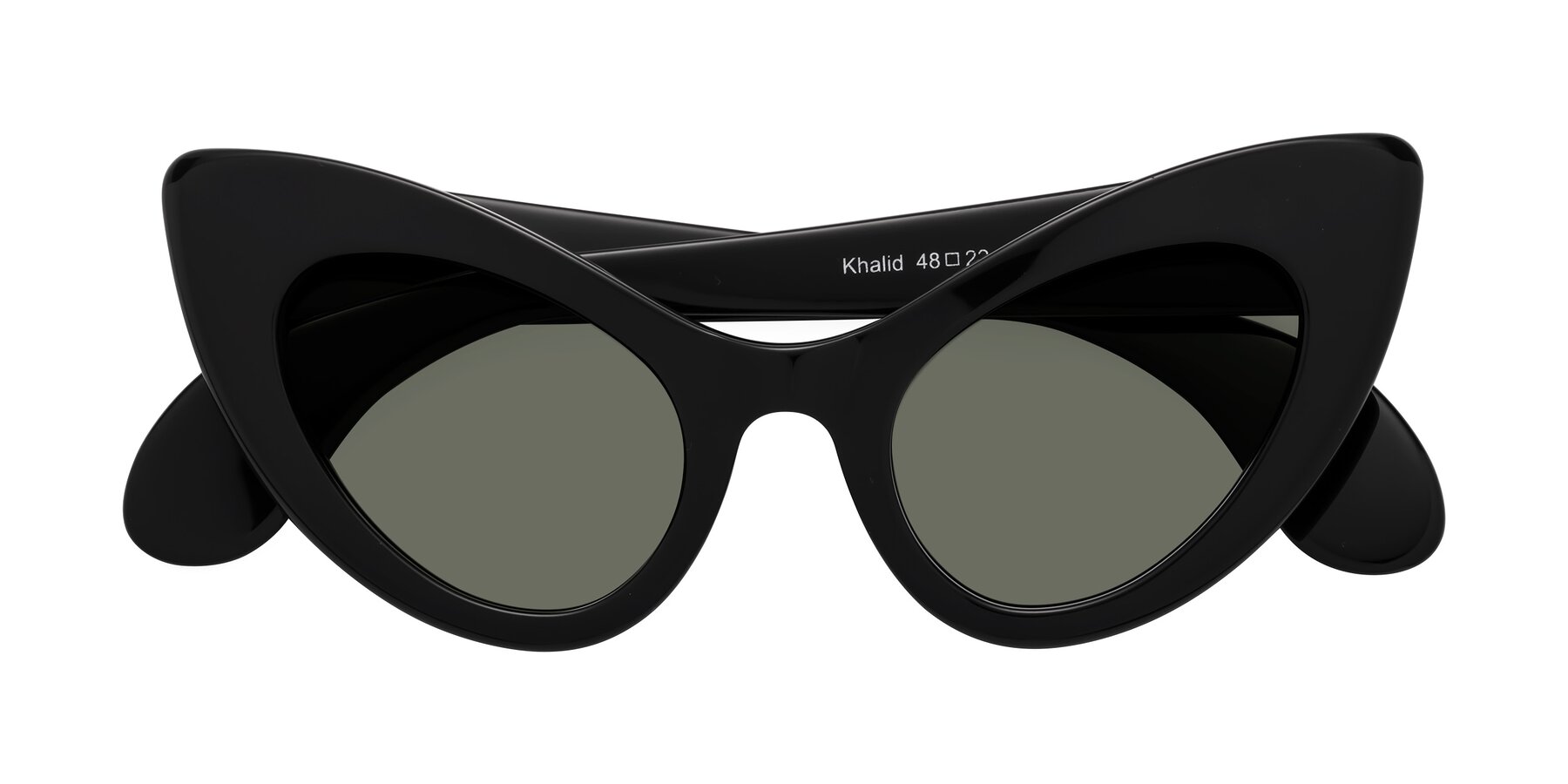 Folded Front of Khalid in Black with Gray Polarized Lenses