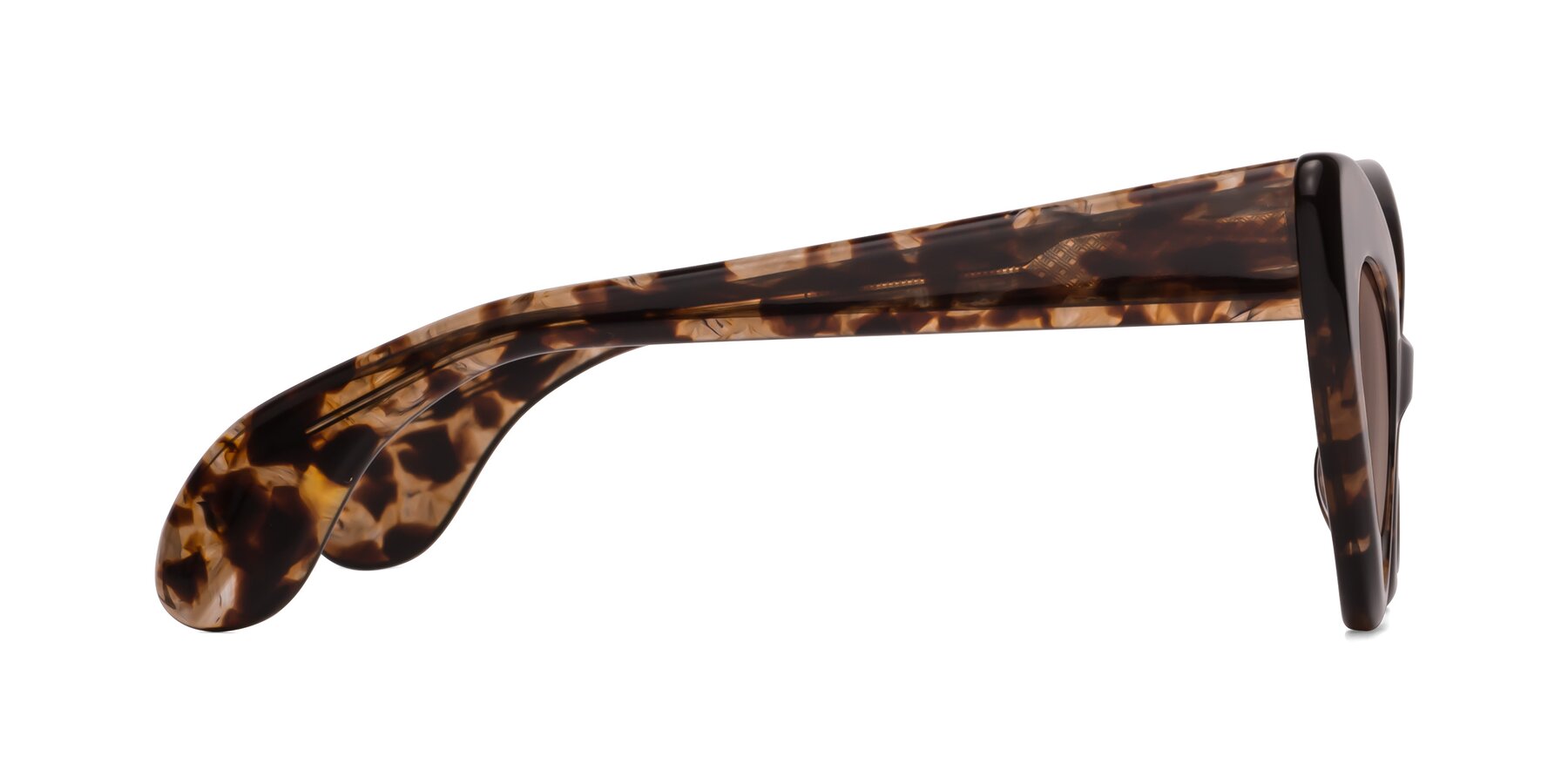 Side of Khalid in Translucent Brown Tortoise with Medium Brown Tinted Lenses